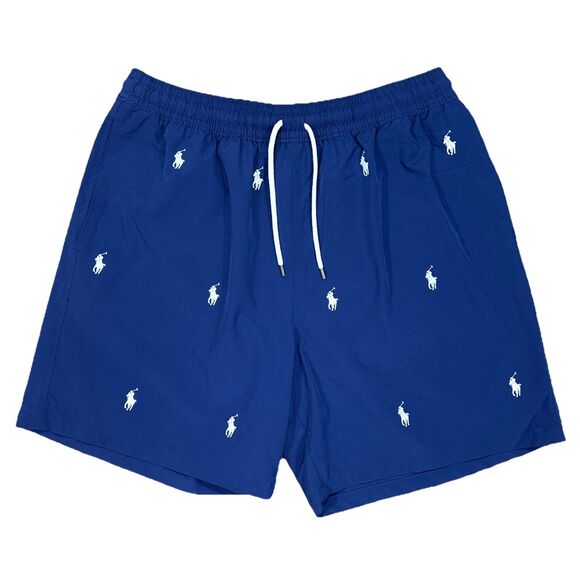 Polo Ralph Lauren Traveler Swim Trunk Mens All Over Classic Pony Navy White XXL - Picture 1 of 5